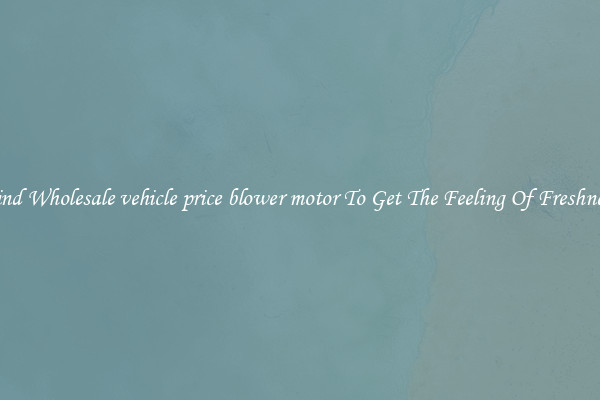 Find Wholesale vehicle price blower motor To Get The Feeling Of Freshness
