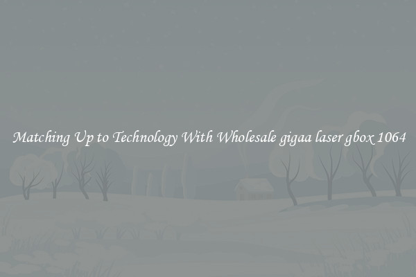 Matching Up to Technology With Wholesale gigaa laser gbox 1064