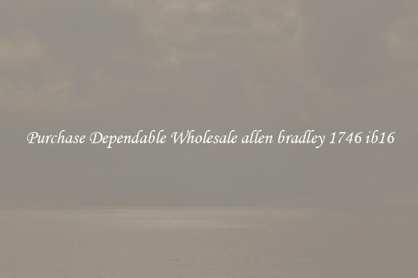 Purchase Dependable Wholesale allen bradley 1746 ib16