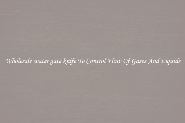 Wholesale water gate knife To Control Flow Of Gases And Liquids