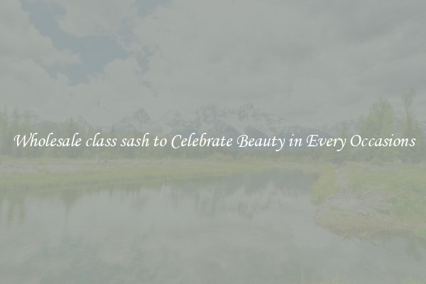 Wholesale class sash to Celebrate Beauty in Every Occasions