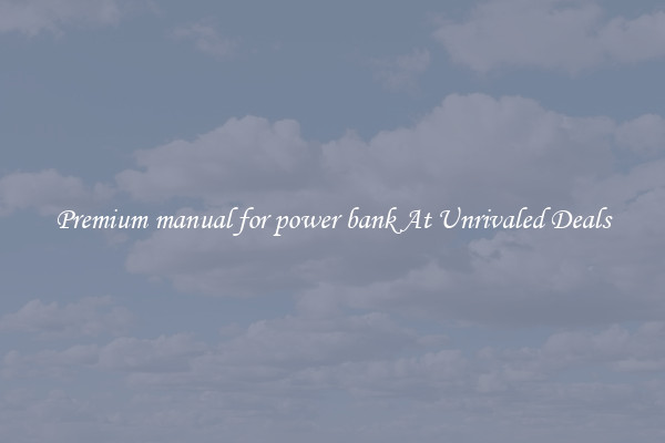 Premium manual for power bank At Unrivaled Deals
