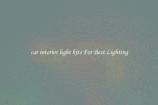 car interior light kits For Best Lighting