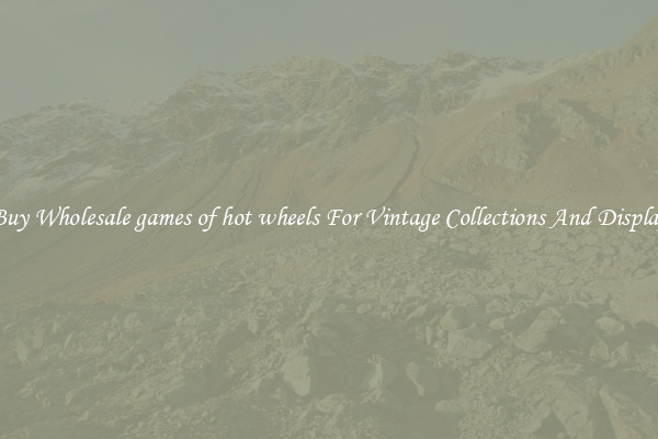 Buy Wholesale games of hot wheels For Vintage Collections And Display